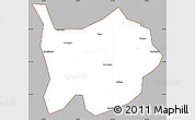 Gray Simple Map of Hanchuan, cropped outside