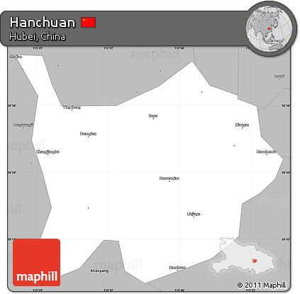 Gray Simple Map of Hanchuan