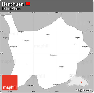 Gray Simple Map of Hanchuan