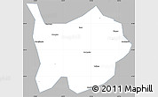 Gray Simple Map of Hanchuan, single color outside