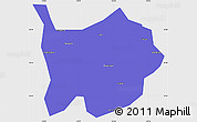Political Simple Map of Hanchuan, single color outside