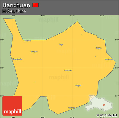 Savanna Style Simple Map of Hanchuan, cropped outside