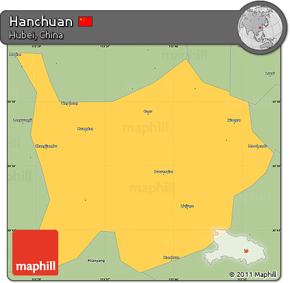 Savanna Style Simple Map of Hanchuan
