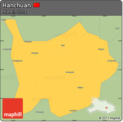 Savanna Style Simple Map of Hanchuan