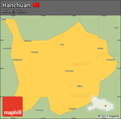 Savanna Style Simple Map of Hanchuan