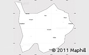 Silver Style Simple Map of Hanchuan, cropped outside