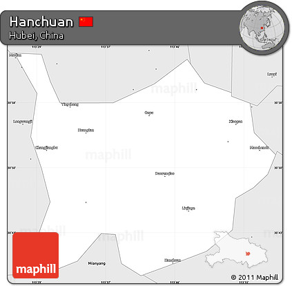 Silver Style Simple Map of Hanchuan