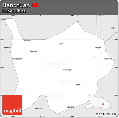 Silver Style Simple Map of Hanchuan