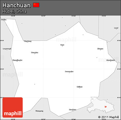 Silver Style Simple Map of Hanchuan