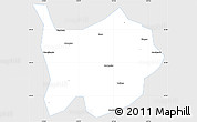 Silver Style Simple Map of Hanchuan, single color outside