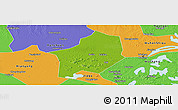 Physical Panoramic Map of Hanyang, political outside
