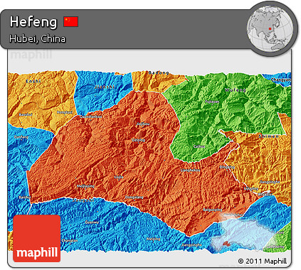 Political 3D Map of Hefeng
