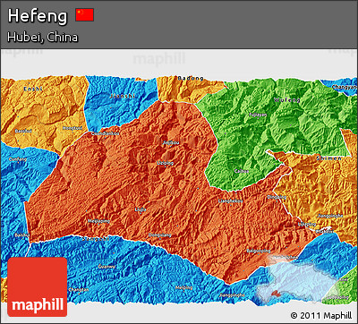 Political 3D Map of Hefeng