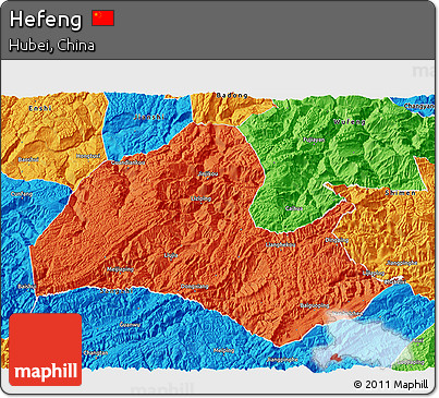 Political 3D Map of Hefeng