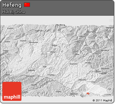 Silver Style 3D Map of Hefeng