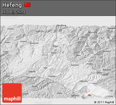Silver Style 3D Map of Hefeng