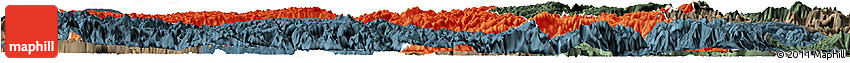 Political Horizon Map of Hefeng, darken, semi-desaturated