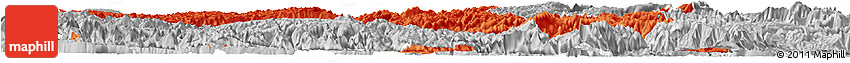 Political Horizon Map of Hefeng, lighten, desaturated
