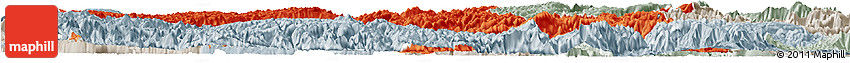 Political Horizon Map of Hefeng, lighten, semi-desaturated