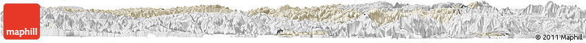 Shaded Relief Horizon Map of Hefeng, lighten, desaturated