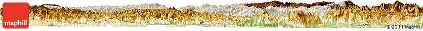 Shaded Relief Horizon Map of Hefeng, physical outside