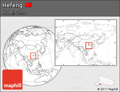 Blank Location Map of Hefeng, highlighted parent region, within the entire country