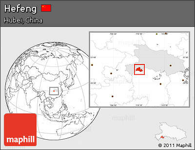 Blank Location Map of Hefeng, highlighted parent region