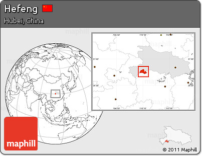 Blank Location Map of Hefeng, highlighted parent region