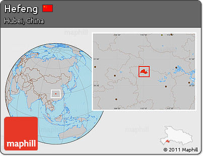 Gray Location Map of Hefeng