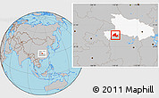 Gray Location Map of Hefeng, highlighted parent region