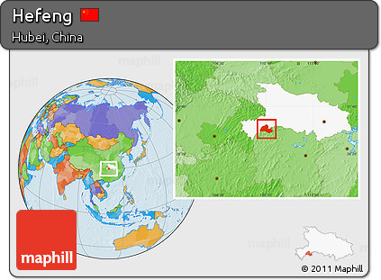 Political Location Map of Hefeng, highlighted parent region
