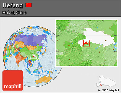 Political Location Map of Hefeng, highlighted parent region