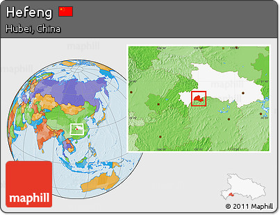 Political Location Map of Hefeng, highlighted parent region