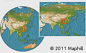 Satellite Location Map of Hefeng, within the entire country