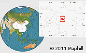 Satellite Location Map of Hefeng, highlighted country
