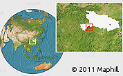 Satellite Location Map of Hefeng, highlighted parent region
