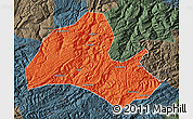 Political Map of Hefeng, darken, semi-desaturated