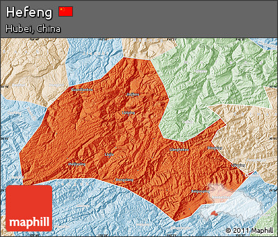 Political Map of Hefeng, lighten