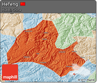 Political Map of Hefeng, lighten