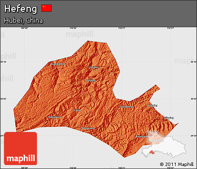 Political Map of Hefeng, single color outside