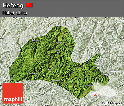 Satellite Map of Hefeng, lighten