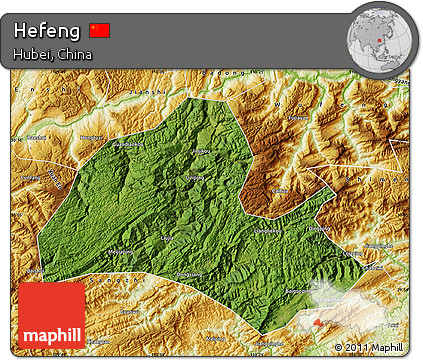 Satellite Map of Hefeng, physical outside