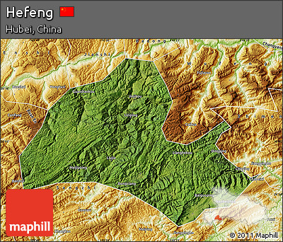 Satellite Map of Hefeng, physical outside