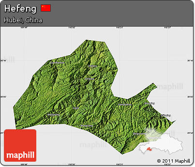 Satellite Map of Hefeng, single color outside