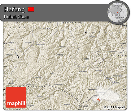Shaded Relief Map of Hefeng