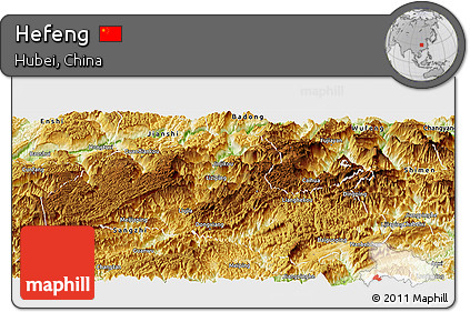 Physical Panoramic Map of Hefeng