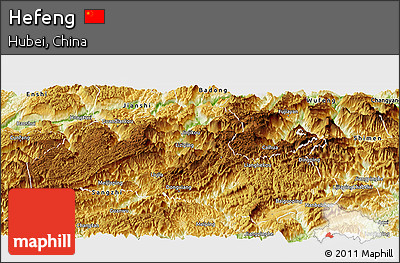 Physical Panoramic Map of Hefeng