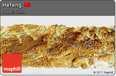 Physical Panoramic Map of Hefeng
