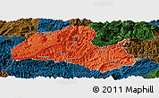 Political Panoramic Map of Hefeng, darken