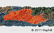 Political Panoramic Map of Hefeng, darken, semi-desaturated